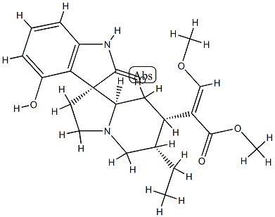 (3β,7R,16E)-16,17-Didehydro-9-hydroxy-17-methoxy-2-oxocorynoxan-16-carboxylic acid methyl ester,5171-42-6,结构式