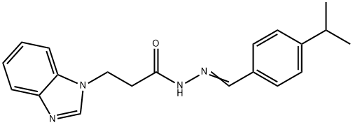 (E)-3-(1H-benzo[d]imidazol-1-yl)-N-(4-isopropylbenzylidene)propanehydrazide Structure