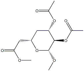 Methyl 2-O,3-O,6-O-triacetyl-4-deoxy-β-D-xylo-hexopyranoside Struktur