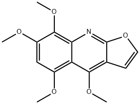 4,5,7,8-テトラメトキシフロ[2,3-b]キノリン 化学構造式