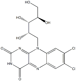7,8-ジクロロ-7,8-ジデメチルリボフラビン 化学構造式