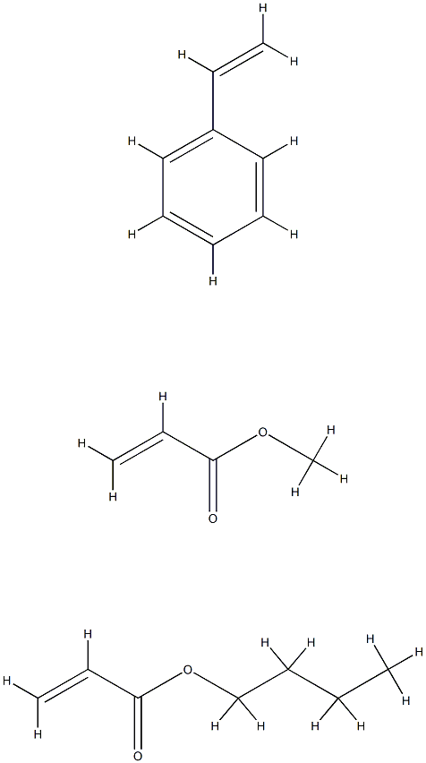 2-Propenoic acid, butyl ester, polymer with ethenylbenzene and methyl 2-propenoate 化学構造式