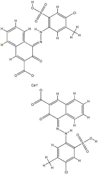 calcium dihydrogen bis[4-[(4-chloro-6-sulphonato-m-tolyl)azo]-3-hydroxy-2-naphthoate] Structure