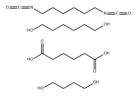 己二酸与1,4-丁二醇、1,6-二异氰酸己烷和1,6-己二醇的聚合物, 52270-22-1, 结构式