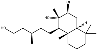 (1R,4aS)-デカヒドロ-1-[(R)-5-ヒドロキシ-3-メチルペンチル]-2,5,5,8aβ-テトラメチル-2α,3β-ナフタレンジオール 化学構造式