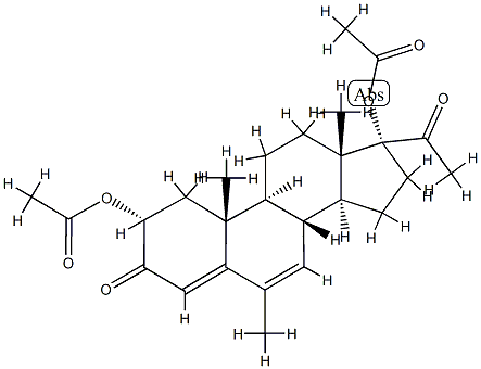 2α,17-Bis(acetyloxy)-6-methylpregna-4,6-diene-3,20-dione Struktur