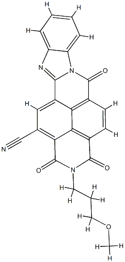 1,2,3,6-tetrahydro-2-(3-methoxypropyl)-1,3,6-trioxobenzimidazo[2,1-b]benzo[lmn][3,8]phenanthrolinecarbonitrile  化学構造式