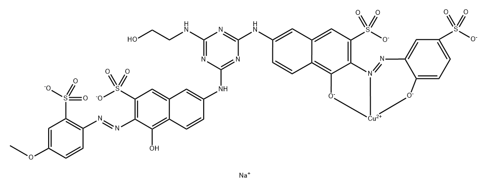 Cuprate(4-), [4-hydroxy-7-[[4-[(2-hydroxyethyl)amino]-6-[[5-hydroxy-6-[(2-hydroxy-5-sulfophenyl)azo]-7-sulfo-2-naphthalenyl]amino]-1,3,5-triazin-2-yl]amino]-3-[(4-methoxy-2-sulfophenyl)azo]-2-naphthalenesulfonato(6-)]-, tetrasodium|C.I.直接红243