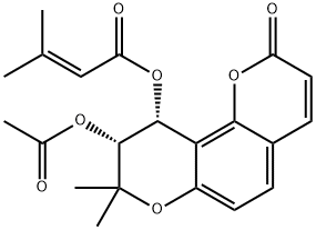 53023-18-0 3-Methyl-2-butenoic acid 9α-(acetyloxy)-9,10-dihydro-8,8-dimethyl-2-oxo-2H,8H-benzo[1,2-b:3,4-b']dipyran-10α-yl ester