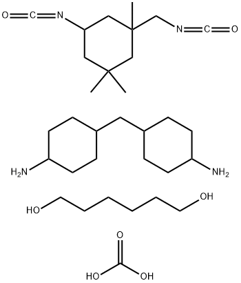 Carbonic acid, polymer with 1,6-hexanediol, 5-isocyanato-1-(isocyanatomethyl) -1,3,3-trimethylcyclohexane and 4,4'-methylenebis[cyclohexanamine] 化学構造式