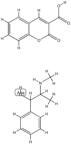 (αR)-α-[(S)-1-(メチルアミノ)エチル]ベンゼンメタノール·2-オキソ-2H-1-ベンゾピラン-3-カルボン酸 化学構造式