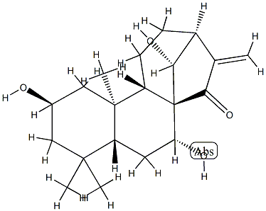 (14R)-2β,7α,14-Trihydroxykaur-16-en-15-one Struktur