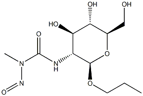 Propyl 2-deoxy-2-(3-methyl-3-nitrosoureido)-β-D-glucopyranoside Structure