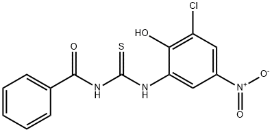 N-[[(3-Chloro-2-hydroxy-5-nitrophenyl)amino]thioxomethyl]benzamide Struktur