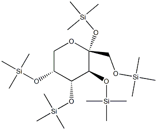 1-O,2-O,3-O,4-O,5-O-ペンタキス(トリメチルシリル)-α-D-フルクトピラノース 化学構造式