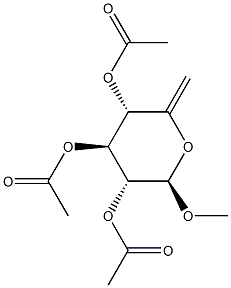 Methyl 2-O,3-O,4-O-triacetyl-6-deoxy-β-D-xylo-5-hexenopyranoside,53577-81-4,结构式