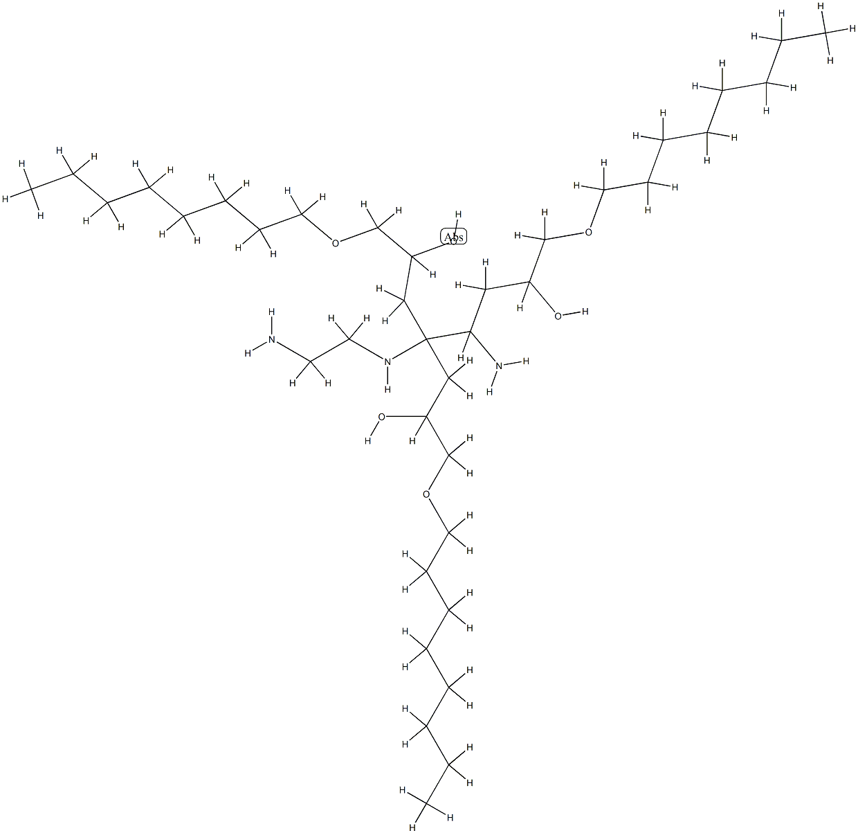 N-(2-aminoethyl)ethylenediamine, tris[2-hydroxy-3-(octyloxy)propyl] derivative 结构式