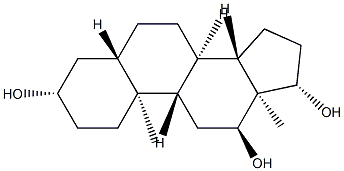 5α-アンドロスタン-3β,12α,17β-トリオール 化学構造式