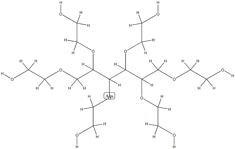 Poly(oxy-1,2-ethanediyl), .alpha.-hydro-.omega.-hydroxy-, ether with D-glucitol (6:1) Struktur