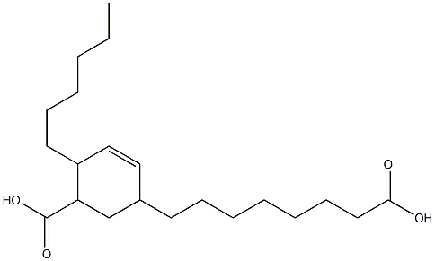 5(or 6)-carboxy-4-hexylcyclohex-2-ene-1-octanoic acid Struktur