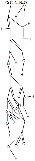 disodium [8-[(5-chloro-2-hydroxyphenyl)azo]-7-hydroxynaphthalene-1,3-disulphonato(4-)]hydroxychromate(2-) Struktur