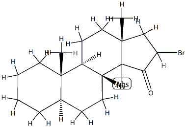 14ξ,16-ジブロモ-5α-アンドロスタン-15-オン 化学構造式