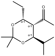 Ethanone, 1-[(4R,5S,6R)-4-ethyl-2,2-dimethyl-6-(1-methylethyl)-1,3-dioxan-5-yl]-, rel- (9CI)|