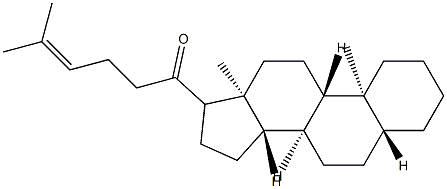 (17ξ)-21-ノル-5α-コレスタ-24-エン-20-オン 化学構造式