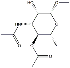 Methyl 3-(acetylamino)-3,6-dideoxy-β-D-mannopyranoside 4-acetate,54522-30-4,结构式