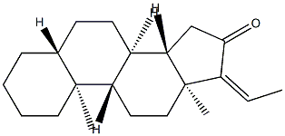 (17E)-5α-プレグナ-17(20)-エン-16-オン 化学構造式