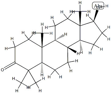 17β-Hydroxy-4,4-dimethyl-5α-androstan-3-one,54550-06-0,结构式