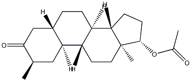 17β-(アセチルオキシ)-2α-メチル-5α-エストラン-3-オン 化学構造式