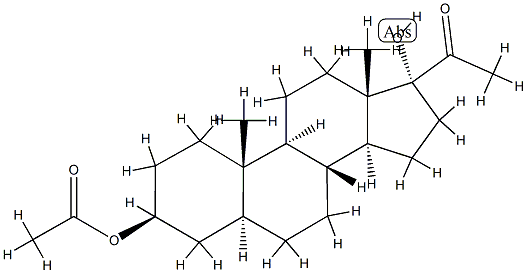 3β-Acetyloxy-17-hydroxy-5α-pregnan-20-one Structure
