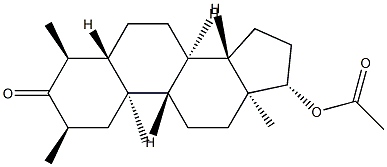 17β-アセチルオキシ-2α,4α-ジメチル-5α-アンドロスタン-3-オン 化学構造式