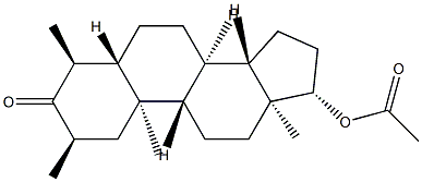 Androstan-3-one, 17-(acetyloxy)-2,4-dimethyl-, (2alpha,4alpha,5alpha,1 7beta)- Struktur