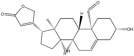 3β,14-Dihydroxy-19-oxocarda-5,20(22)-dienolide 结构式