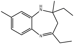 1H-1,5-Benzodiazepine,2,4-diethyl-2,3-dihydro-2,8-dimethyl-(9CI) 化学構造式
