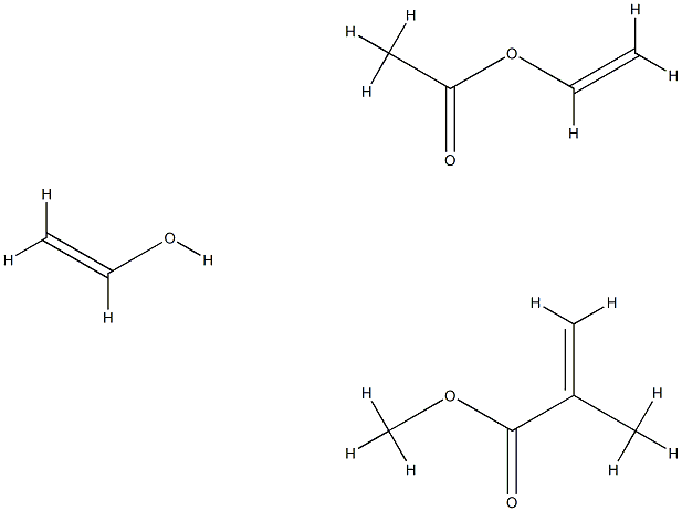 2-Propenoic acid, 2-methyl-, methyl ester, polymer with ethenol and ethenyl acetate Struktur