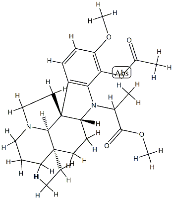 17-Acetoxy-16-methoxy-α-methylaspidospermidine-1-acetic acid methyl ester Structure