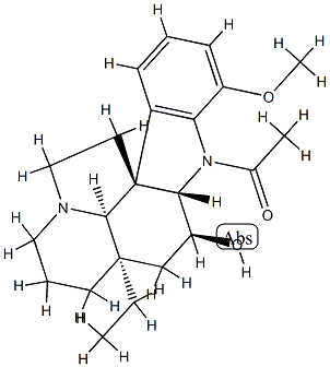 1-Acetyl-17-methoxyaspidospermidin-3α-ol Struktur