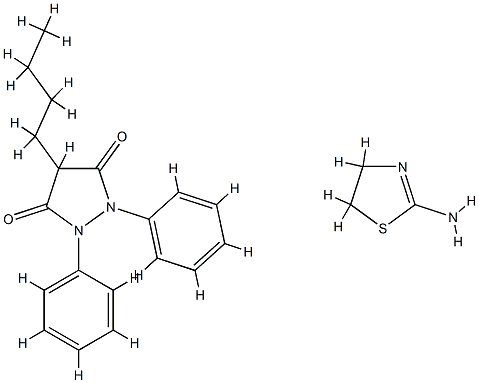 4-ブチル-1,2-ジフェニル-3,5-ピラゾリジンジオン/4,5-ジヒドロ-2-チアゾールアミン,(1:1) 化学構造式