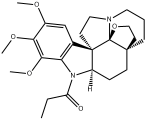 19,21-Epoxy-15,16,17-trimethoxy-1-(1-oxopropyl)aspidospermidine Structure