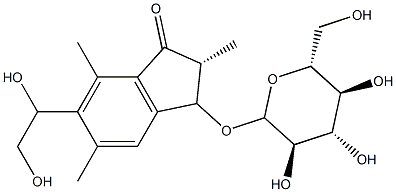 6-(1,2-Dihydroxyethyl)-3-(β-D-glucopyranosyloxy)-2,3-dihydro-2,5,7-trimethyl-1H-inden-1-one Structure