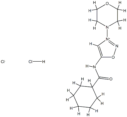 N-(シクロヘキシルカルボニル)-3-モルホリノシドノンイミン-3-イウム·塩酸塩 化学構造式