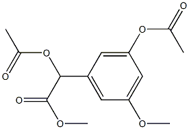 α,3-ビス(アセチルオキシ)-5-メトキシベンゼン酢酸メチル 化学構造式