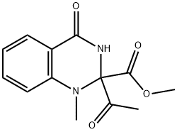 2-Acetyl-1,2,3,4-tetrahydro-1-methyl-4-oxo-2-quinazolinecarboxylic acid methyl ester Structure