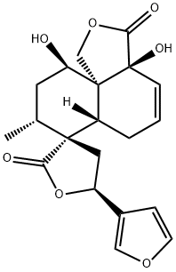 (3R,3'aS,5S,10'aR)-5-(3-Furyl)-4,5,6',6'aβ,9',10'-hexahydro-3'a,10'β-dihydroxy-8'α-methylspiro[furan-3(2H),7'(8'H)-naphtho[1,8a-c]furan]-2,3'(3'aH)-dione,54927-88-7,结构式