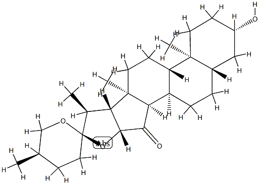 (14β,25R)-3β-Hydroxy-5α-spirostan-15-one,54965-91-2,结构式