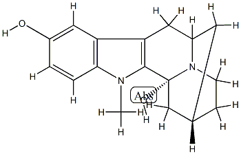 1-Methyl-16-demethyl-20-desethylidenesarpagane-3,10-diol Struktur
