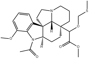 Methyl 1-acetyl-17-methoxy-20-[(methylsulfanyl)methoxy]aspidospermidin -21-oate Struktur